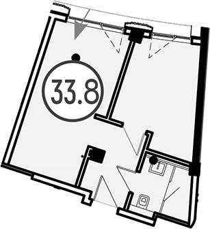 Объект, 33.8 м², 2/4 этаж, ЖК «Гостиничный комплекс GRAND CASCADE»