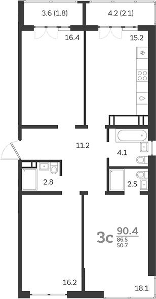 Продается 4-комн. квартира, 86.5 м²