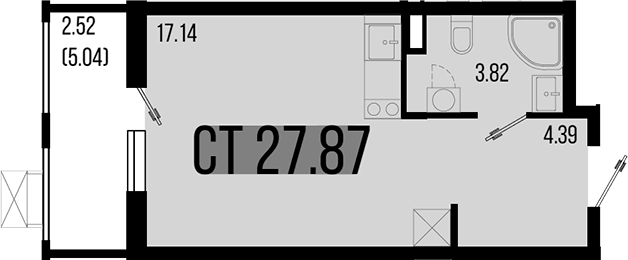 Студия, 25.35 м², 1/8 этаж, ЖК «Цветной бульвар»