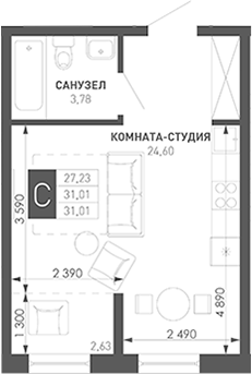 Продается 1-комн. квартира, 32.5 м²