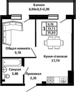 2-комн. Южные Соседи