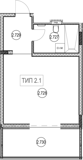 Студия, 30.8 м², 7/9 этаж, ЖК «ГК Сан Гарден Хотел&СПА»