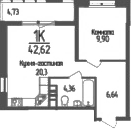 Продается 1-комн. квартира, 41.2 м²