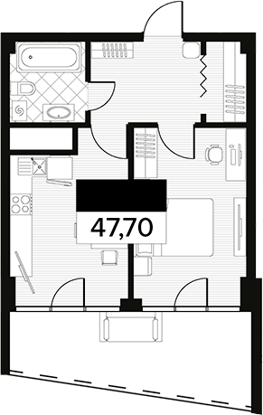 Объект, 47.7 м², 4/14 этаж, ЖК «Горизонт. AVA Сочи»