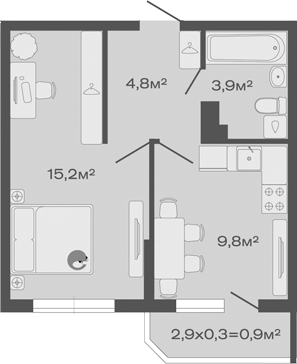 Продается 1-комн. квартира, 33.7 м²