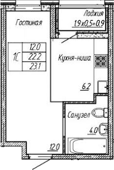 Студия, 22.2 м², 2/18 этаж, ЖК «Архитектор. ГК ЮгСтройИнвест»