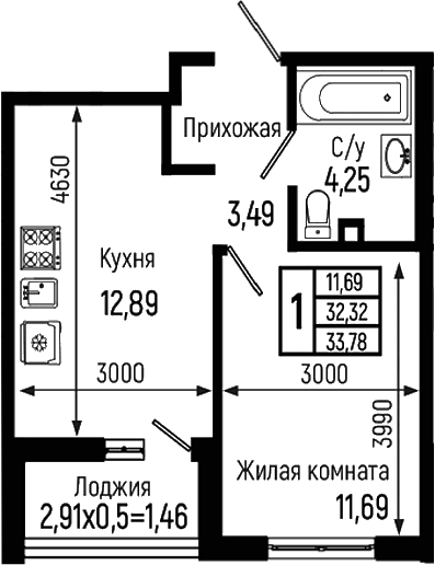 1-комн. Ботаника Хиллс
