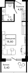 Студия, 27.7 м², 6/8 этаж, ЖК «Курортный отель Алеан Селект Агой»