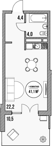 Продается 1-комн. квартира, 30.6 м²