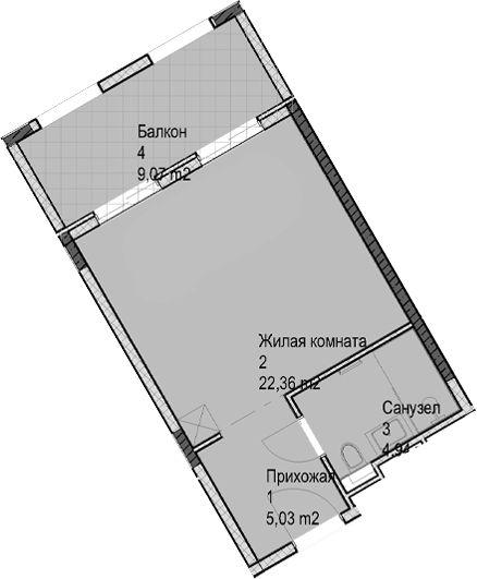 Студия, 32.3 м², 3/6 этаж, ЖК «Гостиничный комплекс Николай 1»