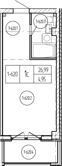 Продается 1-комн. квартира, 27.31 м²