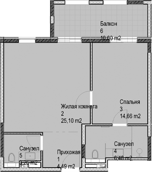 Продается 2-комн. квартира, 54 м²
