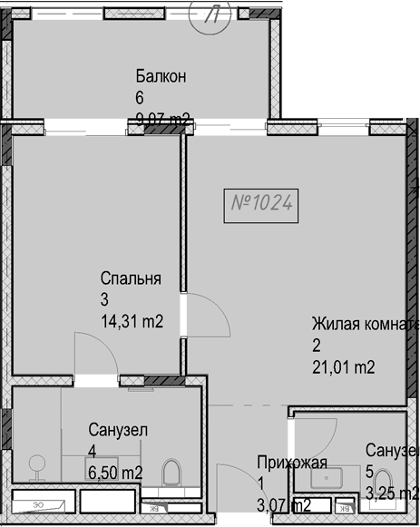 2-комн., 48.1 м², 1/4 этаж, ЖК «Гостиничный комплекс Николай 1»