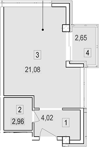 Студия, 28.05 м², 4/7 этаж, ЖК «Гостиничный комплекс Скайвиль»