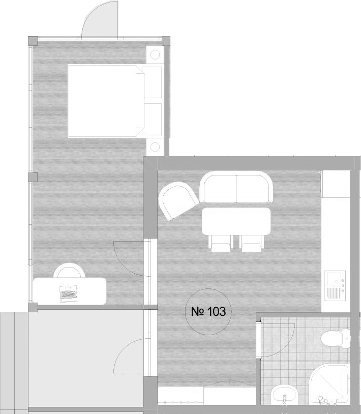 Объект, 52.8 м², 1/3 этаж, ЖК «Апартаментный комплекс Мореин»