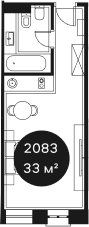 Объект, 32.72 м², 2/4 этаж, ЖК «Резиденция Волна»