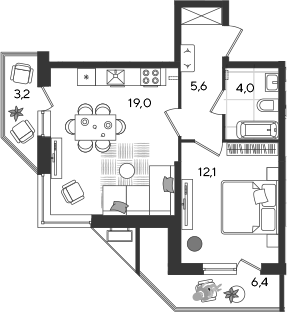 Продается 2-комн. квартира, 40.7 м²