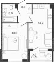 Продается 2-комн. квартира, 35.2 м²