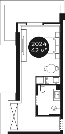 Объект, 41.63 м², 2/4 этаж, ЖК «Резиденция Волна»