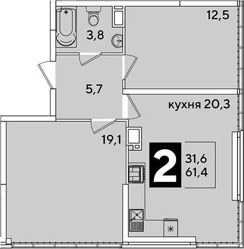 Продается 3-комн. квартира, 61.4 м²