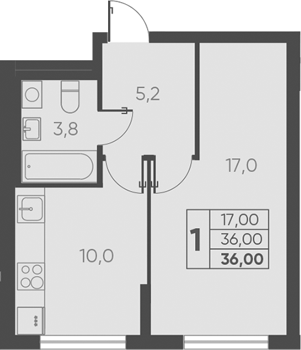 Продается 1-комн. квартира, 36 м²
