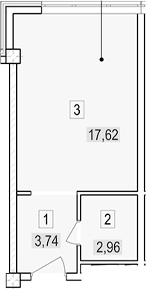 Студия, 24.32 м², 4/7 этаж, ЖК «Гостиничный комплекс Скайвиль»