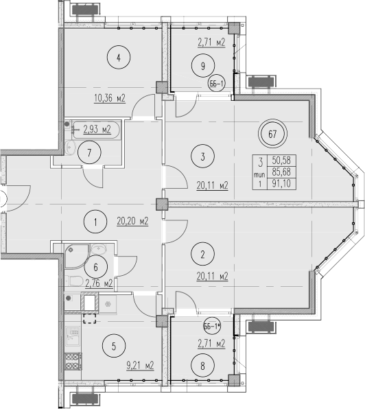 3-комн. Agoy Park Residence by Lavicon
