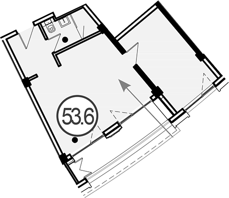 Объект, 53.6 м², 3/4 этаж, ЖК «Гостиничный комплекс GRAND CASCADE»