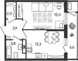 Продается 1-комн. квартира, 38 м²