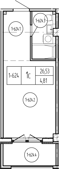 Продается 1-комн. квартира, 26.54 м²
