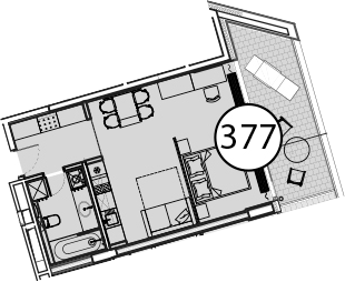 Объект, 56.3 м², 5/9 этаж, ЖК «Гостиничный комплекс Поляна Пик»
