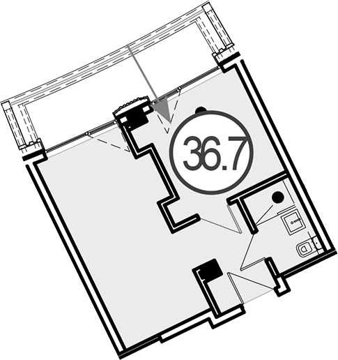 Объект, 36.7 м², 1/4 этаж, ЖК «Гостиничный комплекс GRAND CASCADE»