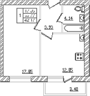 Продается 1-комн. квартира, 36.39 м²