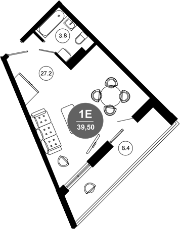 Студия, 31.1 м², 8/10 этаж, ЖК «Гостиничный комплекс GREENMONT»