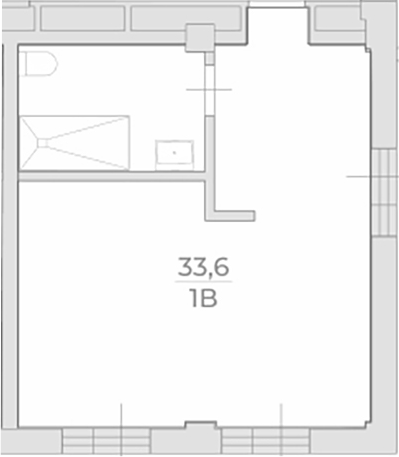 Объект, 33.6 м², 1/3 этаж, ЖК «Комплекс Luciano»