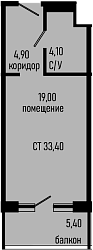 Студия, 28 м², 4/8 этаж, ЖК «Курортный отель Алеан Селект Агой»