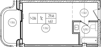 Студия, 28.61 м², 3/9 этаж, ЖК «Лучи»