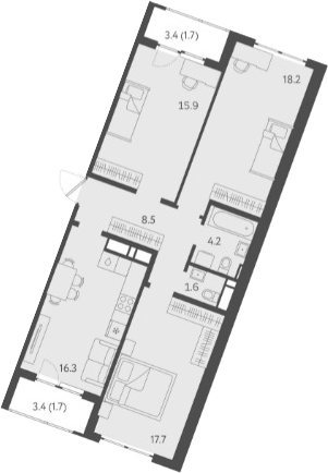 Продается 4-комн. квартира, 81.3 м²
