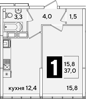 Продается 1-комн. квартира, 37 м²