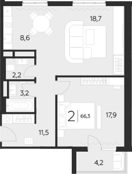 1-комн. LeePrime Residences Polyana Sochi
