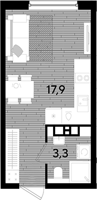 Студия, 21.2 м², 5/16 этаж, ЖК «DОГМА ПАРК»