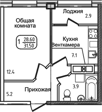 1-комн. Уют. Дарстрой