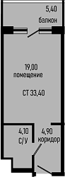 Студия, 28 м², 4/8 этаж, ЖК «Курортный отель Алеан Селект Агой»