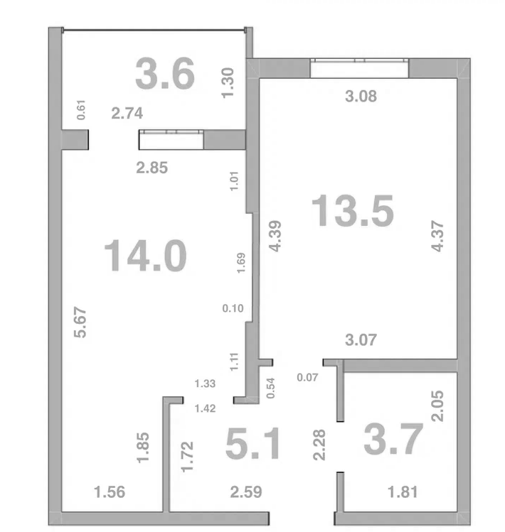 1-комн., 38.1 м², 7/8 этаж, ЖК «Жемчужина Мысхако»