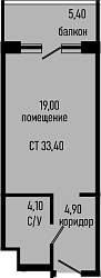 Студия, 28 м², 4/8 этаж, ЖК «Курортный отель Алеан Селект Агой»