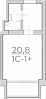 Студия, 20.8 м², 4/4 этаж, ЖК «Комплекс Luciano»