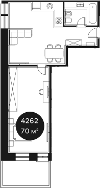 Объект, 69.77 м², 4/4 этаж, ЖК «Резиденция Волна»