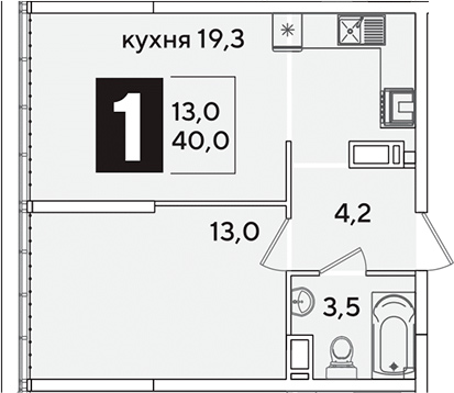 Продается 2-комн. квартира, 40 м²