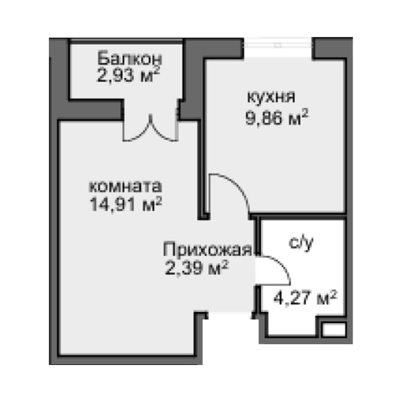 1-комн., 31.21 м², 2/8 этаж, ЖК «Центральный двор»