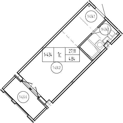 Продается 1-комн. квартира, 27.11 м²